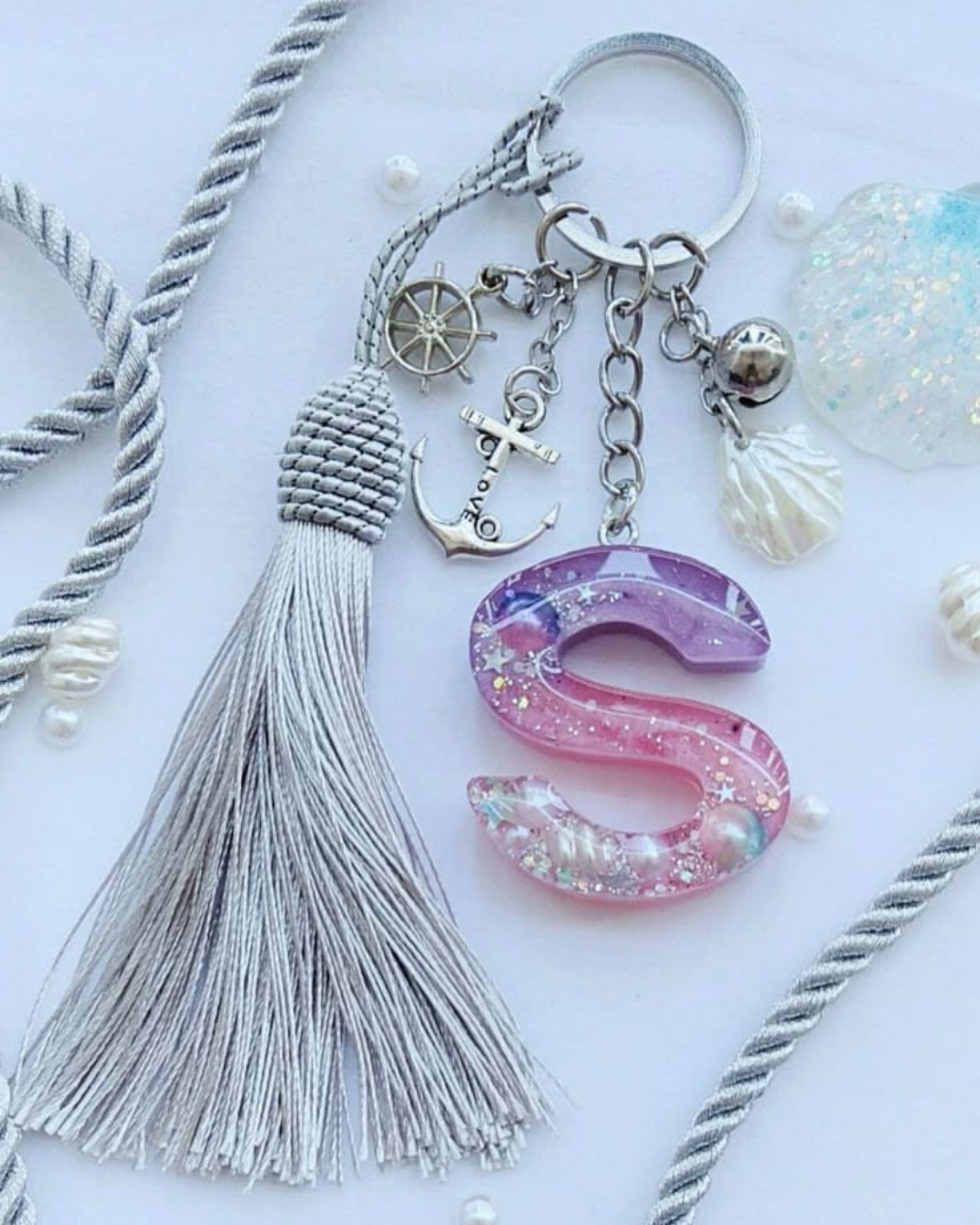 Resin Letter Keychain