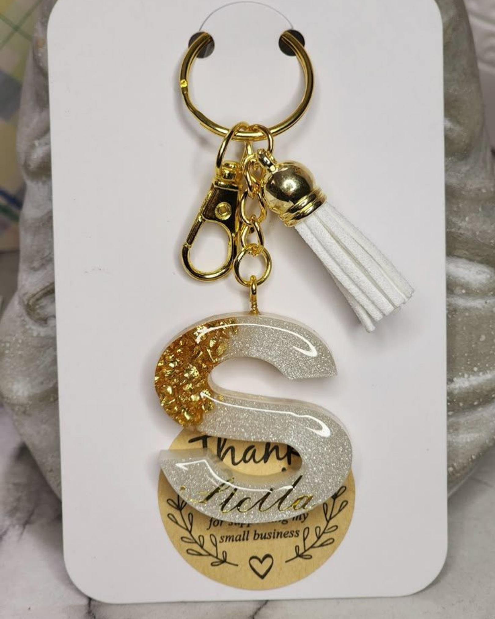 Resin Letter Keychain
